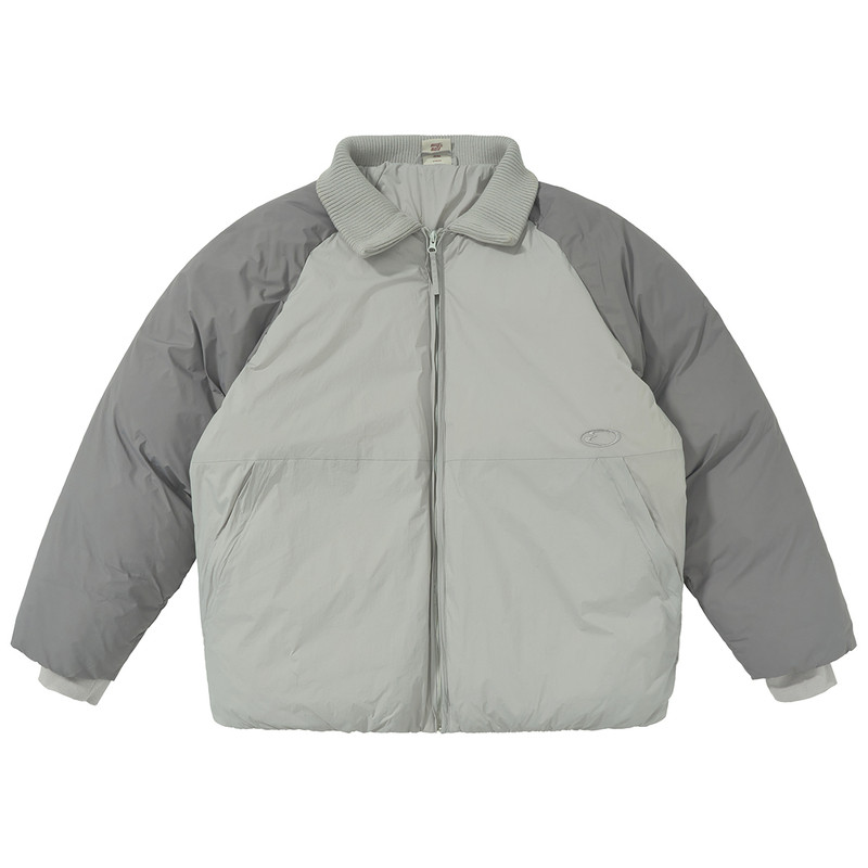 基础款简约插肩袖翻领加厚棉服男