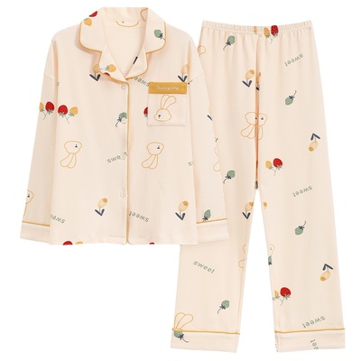 【浪莎】官方正品纯棉长袖睡衣女