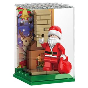 森宝积木圣诞节礼物拼装益智玩具小颗粒圣诞树装饰品盲盒挂件雪人