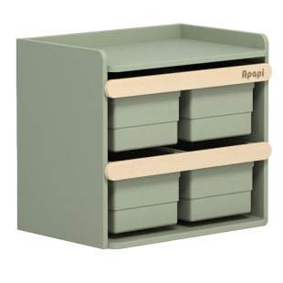 Apapi大肚实木儿童玩具收纳箱喂养台储物柜宝宝衣柜置物架书架