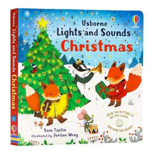 Usborne出品 圣诞灯光与声音发声书 英文原版绘本 Lights and Sounds Christmas 精装纸板书 英语早教启蒙认知亲子互动玩具书
