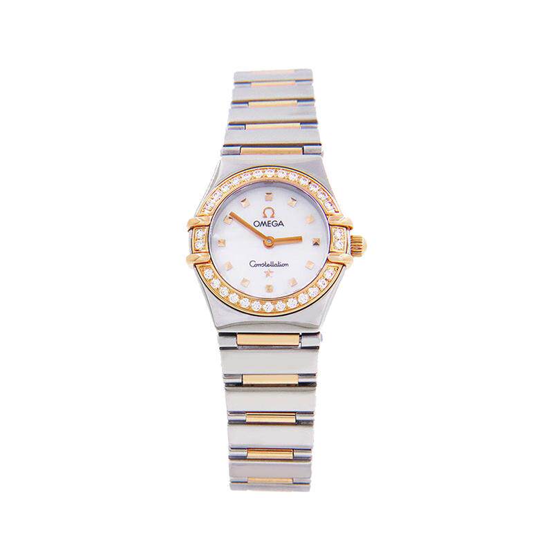 【自营】中古99新OMEGA欧米茄星座白盘镶钻石英手表女1368.74.00