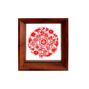 中式双面透明要框摆台摆件A4剪纸书法福字装裱展示架画框夹片标本