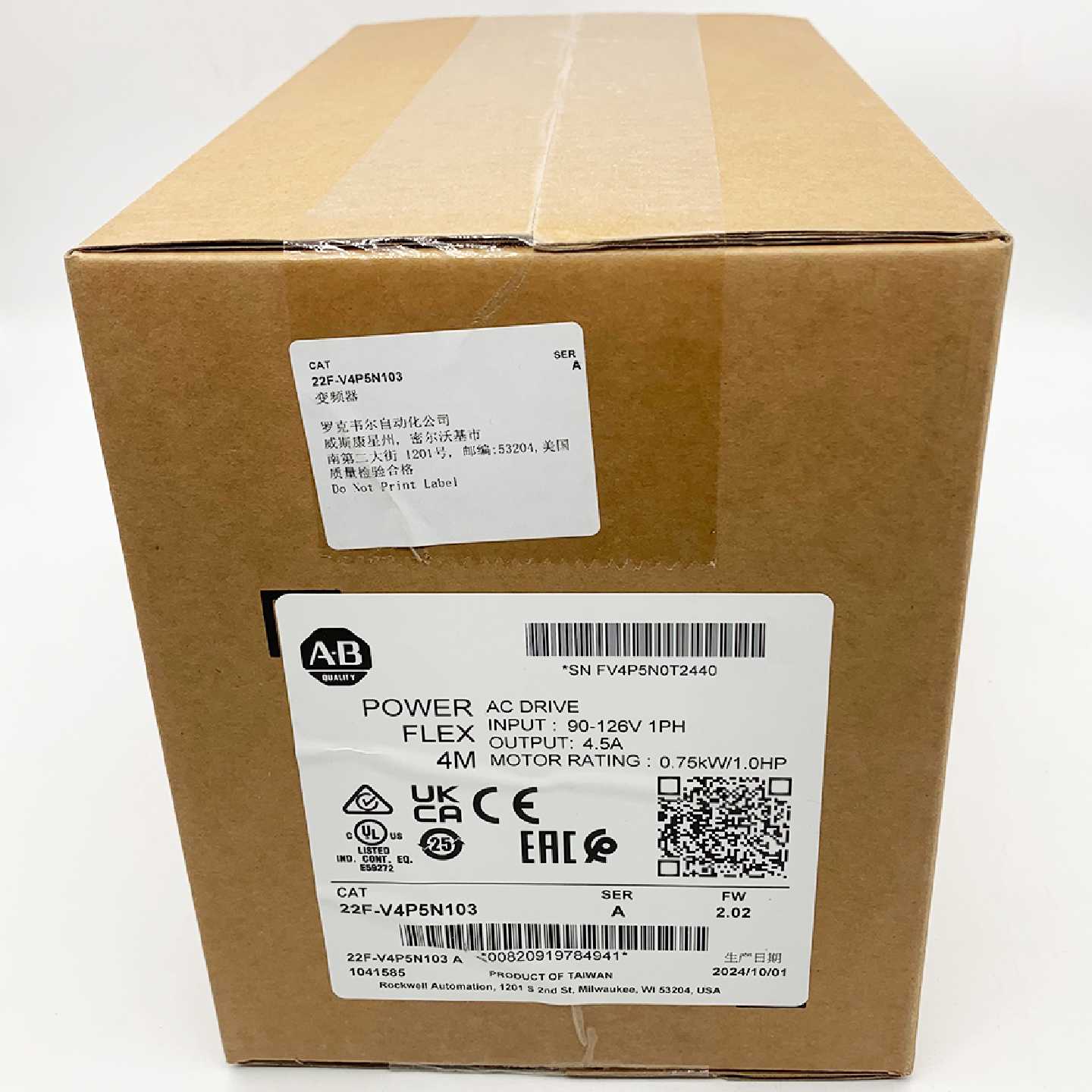 议价22F-V4P5N103美国罗克韦尔变频器AB全新未拆封22FV4P5N103质
