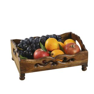 2025年新款水果盘家用客厅茶几复古泰国实木质镂空托盘餐桌零食盘