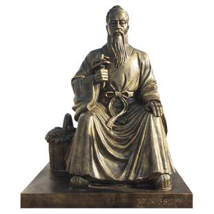 药王孙思邈玻璃钢仿铜雕塑十大名医五大名人四大神医古代人物雕像