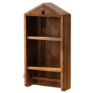 岩璞美式复古吊柜实木壁挂置物架客厅厨房储物柜挂墙式旧木装饰柜