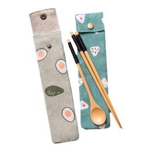 便携餐具收纳袋套装布袋户外旅行一人餐盒筷子勺子刀叉包空盒布套