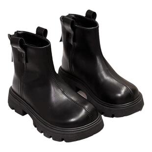 女童靴子儿童鞋子2025秋冬新款宝宝短靴加绒大棉洋气马丁靴皮靴潮