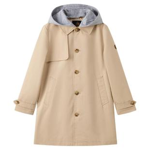 eland kids衣恋童装男童外套2025年秋季新品中长款可拆卸连帽风衣