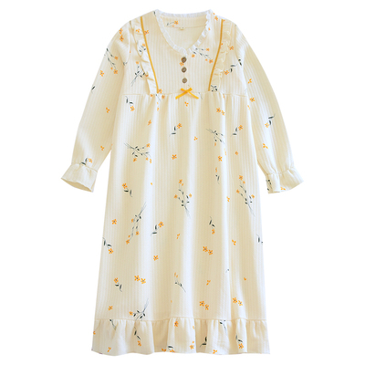 空气棉三层保暖秋季甜美睡裙