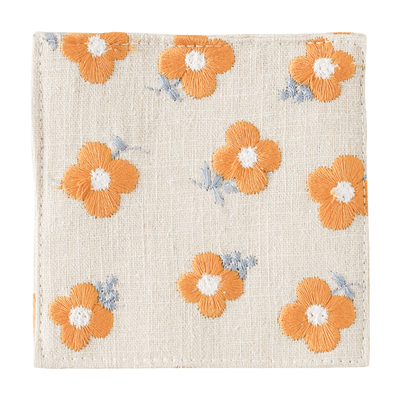 川岛屋刺绣棉麻杯垫隔热餐桌垫子