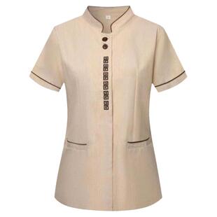 酒店保洁工作服短袖夏季女上衣售楼部阿姨保洁员服装物业清洁工夏
