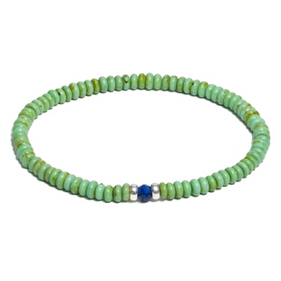 RONINMADE轻奢中古小众伯劳克林绿松纯银手链情侣男礼物银饰串珠