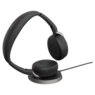 Jabra捷波朗Evolve2 65 电脑办公会议通话话务员客服电销专用耳麦在线教育头戴折叠蓝牙降噪耳机
