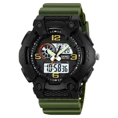 时刻美SKMEI三时间双显大表盘男