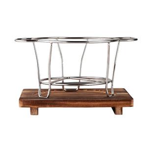 日式家用炭炉老式碳炉烧烤炉泥炉木底托防烫不锈钢加厚圆支架室内