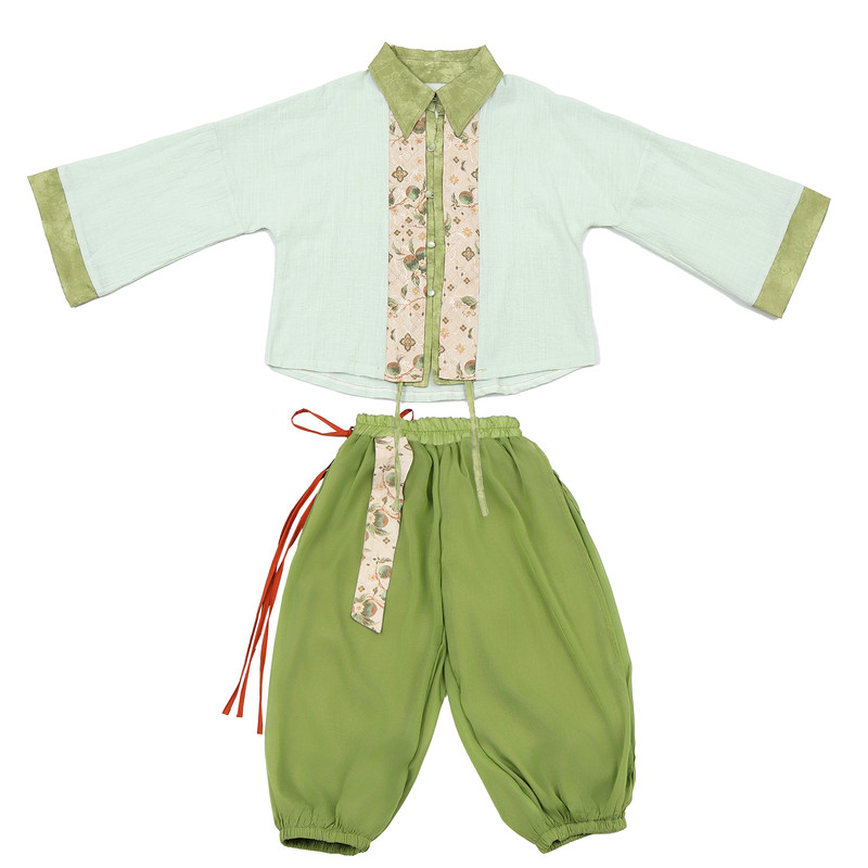 汉服男童国风套装春秋款儿童新中式唐装女童古装幼儿园中秋演出服
