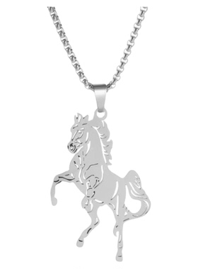 DH7马到功成吊坠项链男款毛衣链