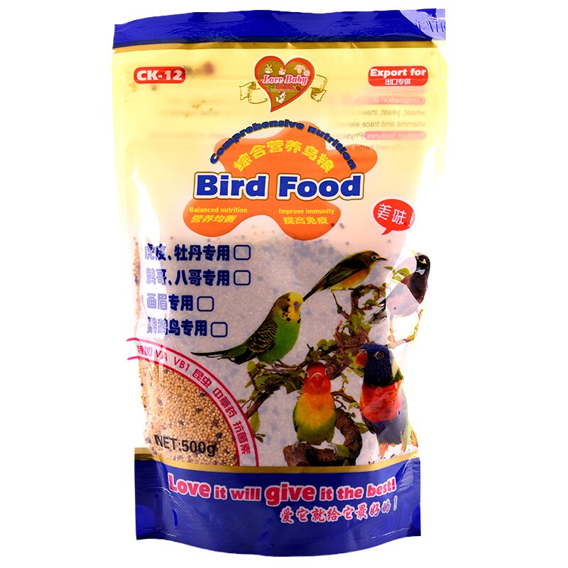 爱心宝贝综合营养鸟粮食饲料虎皮牡丹鹦鹉八哥画眉通用型/500g