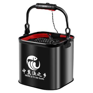 打水桶钓鱼户外手提可折叠小号鱼箱多功能水桶鱼护桶装鱼活鱼桶