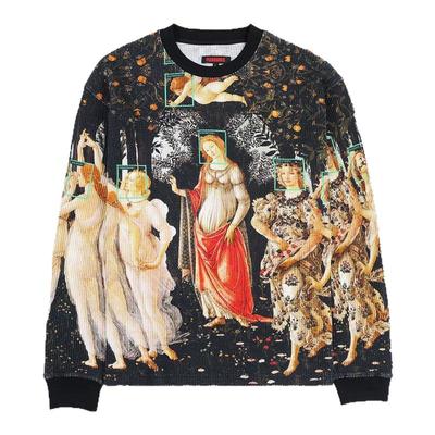 PLEASURES满版油画印花长袖T恤