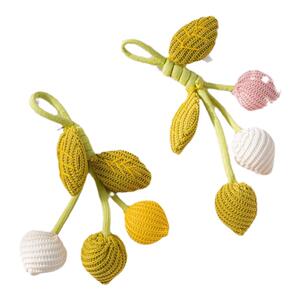 diy手工针织花挂件编织胸针挂饰