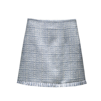 小香风春秋新品粗花呢包臀裙子