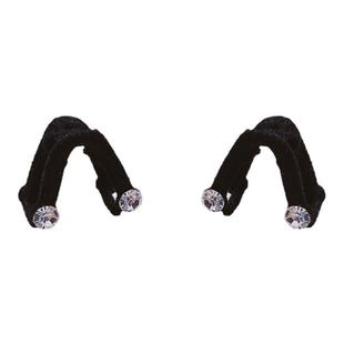 2个v形钻石丝绒发夹女公主头小抓夹刘海前额侧边碎发发卡夹子头饰