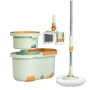 双拖|旋转拖把免手洗家用拖把带桶懒人吸水平板拖把套装拖地神器