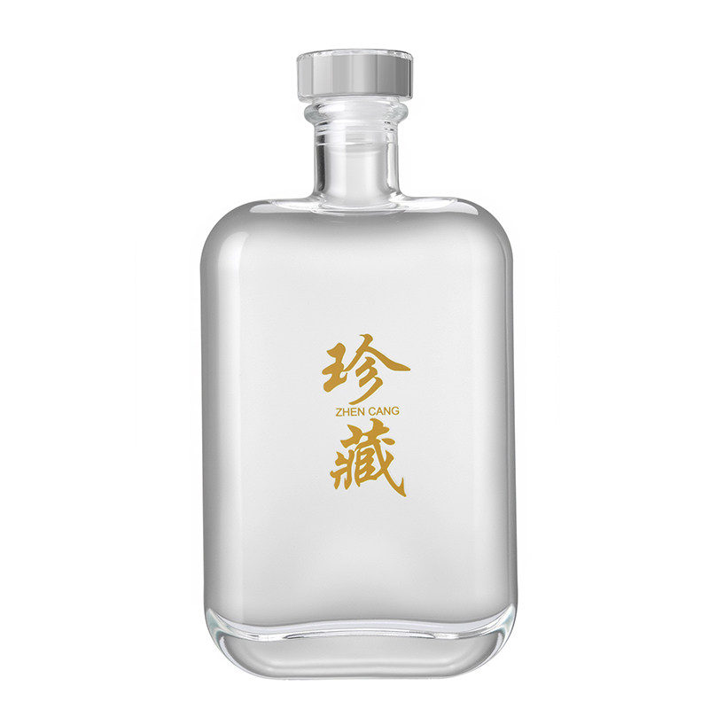 玻璃酒瓶空瓶加厚泡酒专用扁瓶存酒密封白酒瓶自酿储酒分装瓶