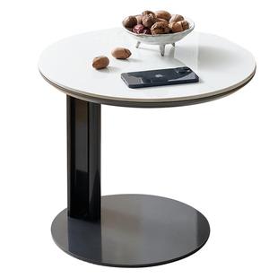 全友家居现代极简圆形岩板茶几客厅家用小户型沙发边几组合家具