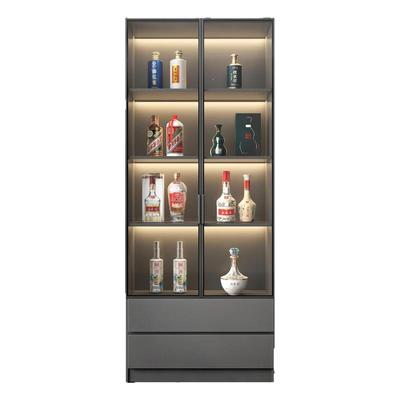客厅酒柜靠墙一体家用置物架轻奢