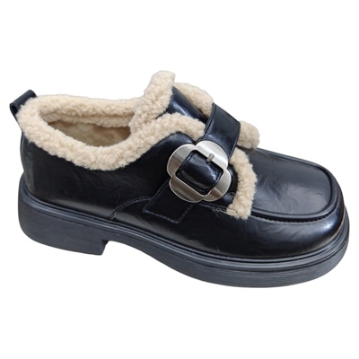 厚底增高乐福鞋女2025冬季雪地靴