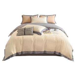 轻奢80支婴肤全棉精梳磨毛四件套加厚纯棉简约轻奢保暖床上用品