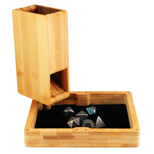 多功能木质磁吸组合骰子收藏盒骰子塔骰盅龙与地下城跑团桌游COC