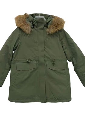探路者防风保暖派克羽绒服