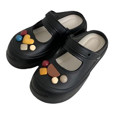 细细条几何diy卡通玛丽珍洞洞鞋