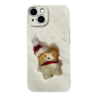 【可爱鼠了】简约雪地小狗手机壳