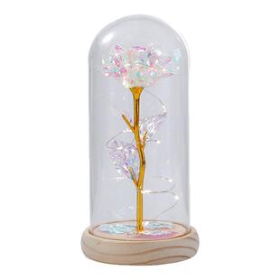 母亲节礼物永生玫瑰花金箔花桌面摆件装饰品生日礼物送女生浪漫