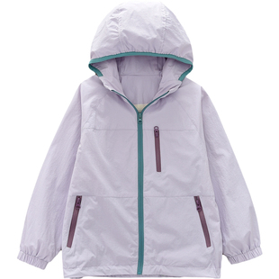 洋气童装2026春夏儿童男女童防晒户外软壳外套中大童连帽薄上衣