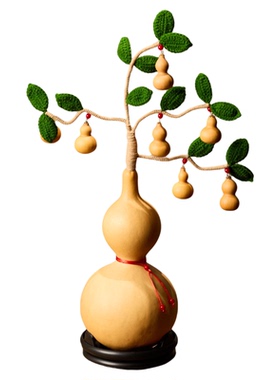 天然葫芦发财树大号摆件