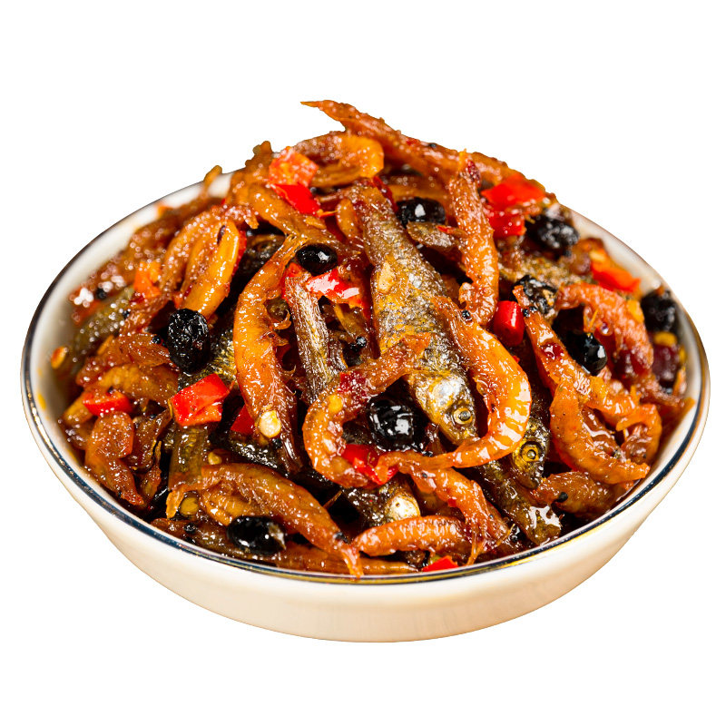 香辣小鱼小虾下饭菜即食零食小吃
