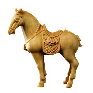 黄杨木雕生肖马摆件手把件动物木质圆雕工艺品财骏马家居饰品