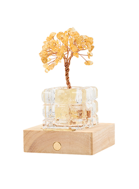 地心引力天然水晶扩香石发财树