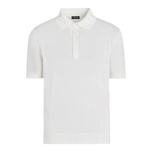 [礼物]ZEGNA杰尼亚男装白色Premium Cotton短袖Polo 衫/上衣