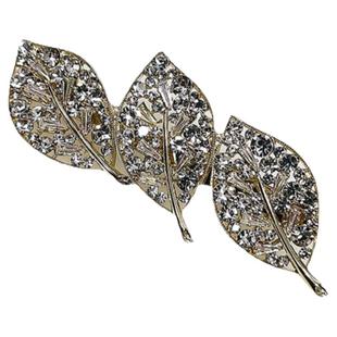 网红发夹珍珠侧边夹树叶形发卡头饰刘海边夹韩国水晶鸭嘴夹一字夹