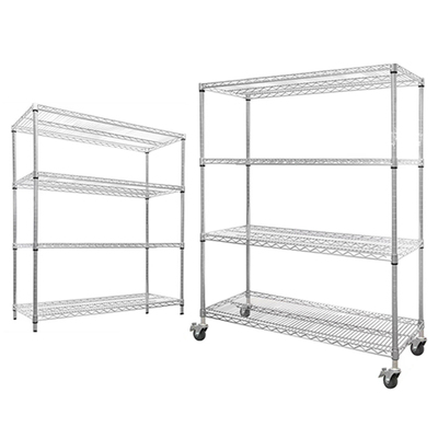 【加粗加厚】移动镀铬线网置物架