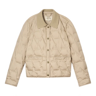 【鹅绒】诗篇专选短款小香风针织翻领轻薄羽绒鹅绒服2025冬款