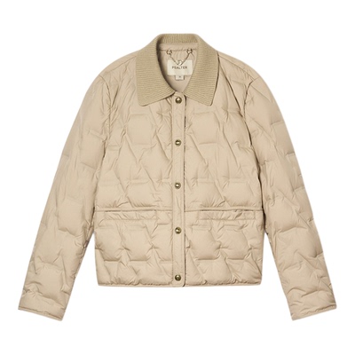 【鹅绒】诗篇专选短款小香风针织翻领轻薄羽绒鹅绒服2025冬季新款